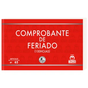 comprobante de feriado 100 hjs buho